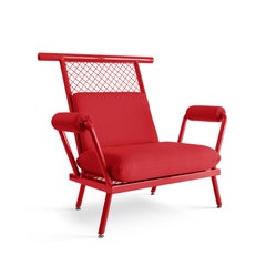 Handmade Red PK6 Armchair Carbon Steel Structure & Metal Mesh by Paulo Kobylka