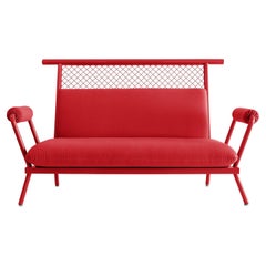 Handmade Red PK7 Sofa, Carbon Steel Structure and Metal Mesh by Paulo Kobylka