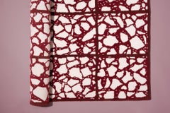 Handmade Red Wool Rug from Nepal (Terrazzo Collection). Sustainable and 100% nat