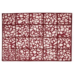 Handmade Red Wool Rug from Nepal (Terrazzo Collection). Sustainable and 100% nat Handmade Red Wool Rug from Nepal (Terrazzo Collection). Sustainable and 100% nat