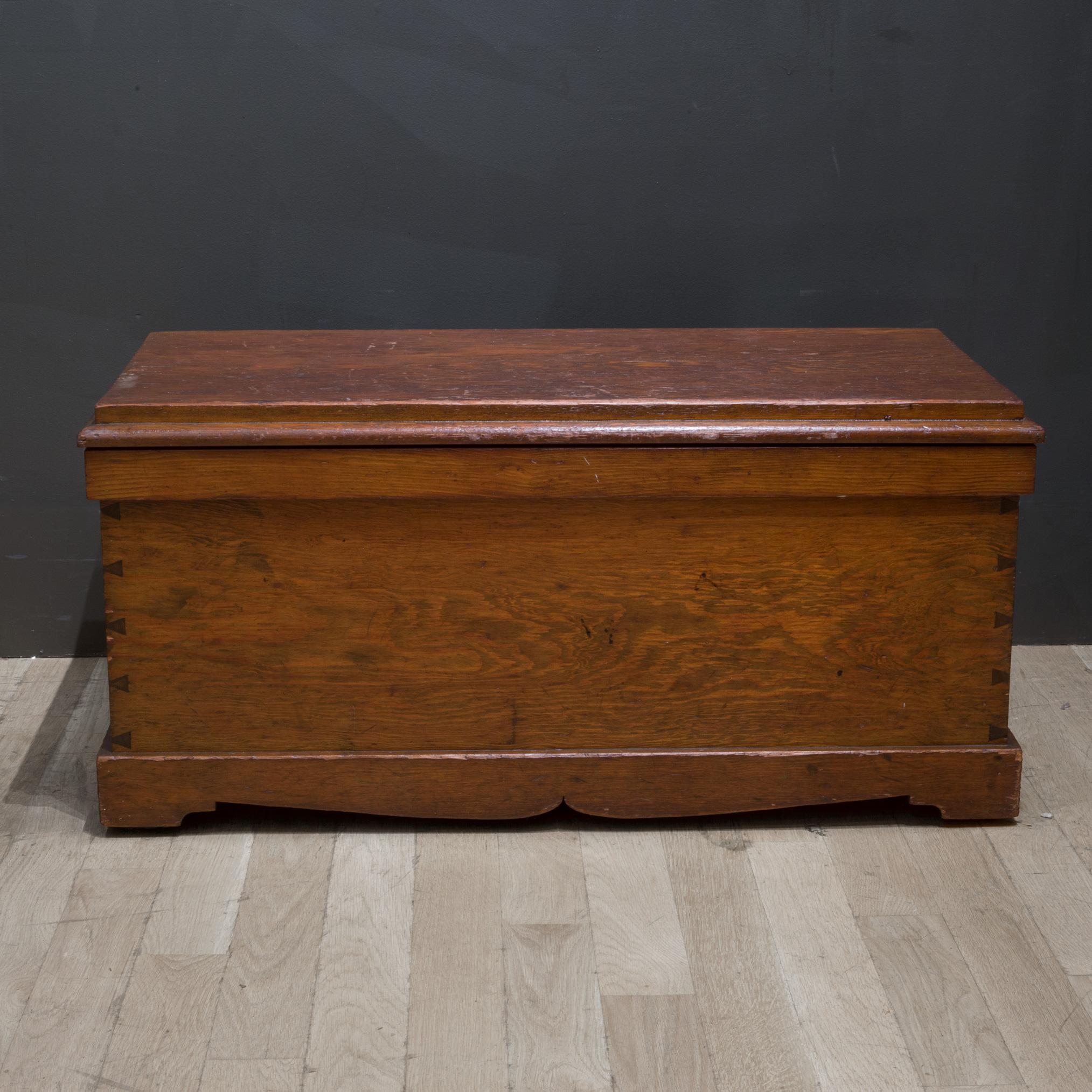 Handmade Redwood Tool Chest with Inner Tray, C.1950 In Good Condition In San Francisco, CA