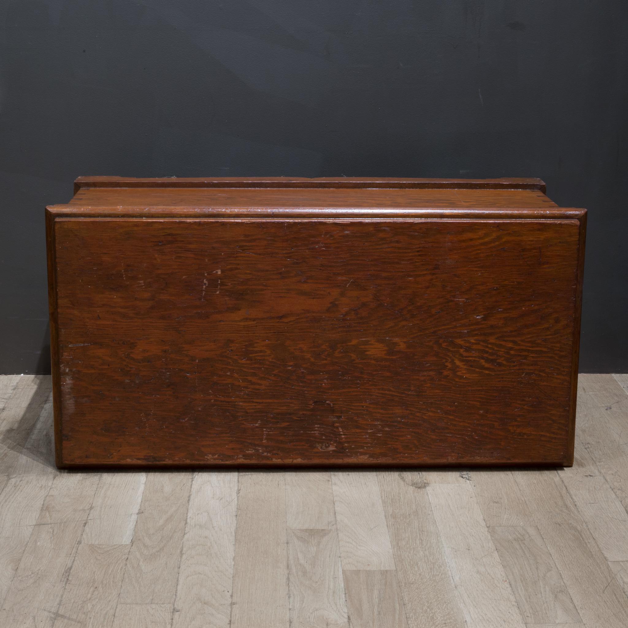 Handmade Redwood Tool Chest with Inner Tray, C.1950 2