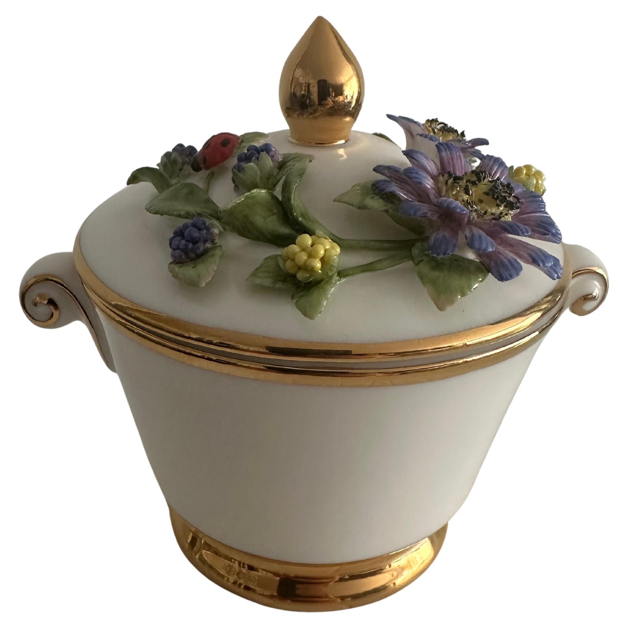 Handgefertigte Relief Gießen Porzellan Dekorative Brombeeren Design Zuckerdose