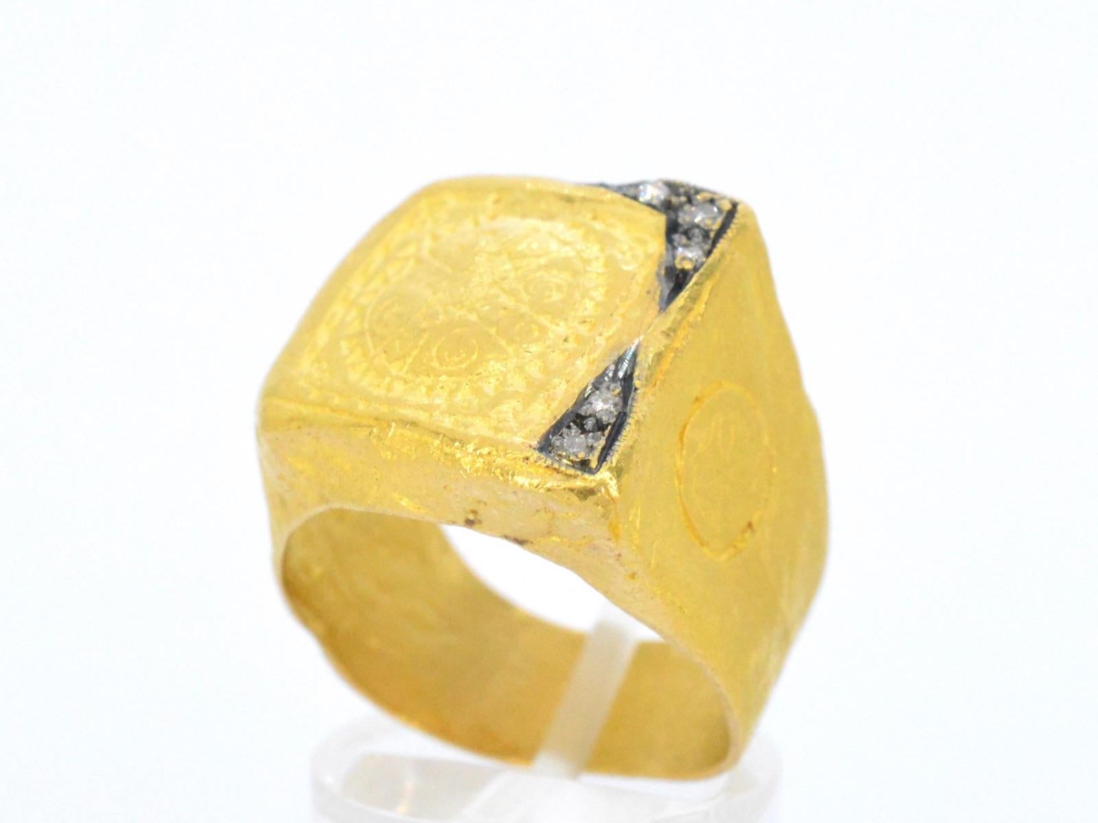Handgefertigter Ring mit Diamanten (Zeitgenössisch) im Angebot