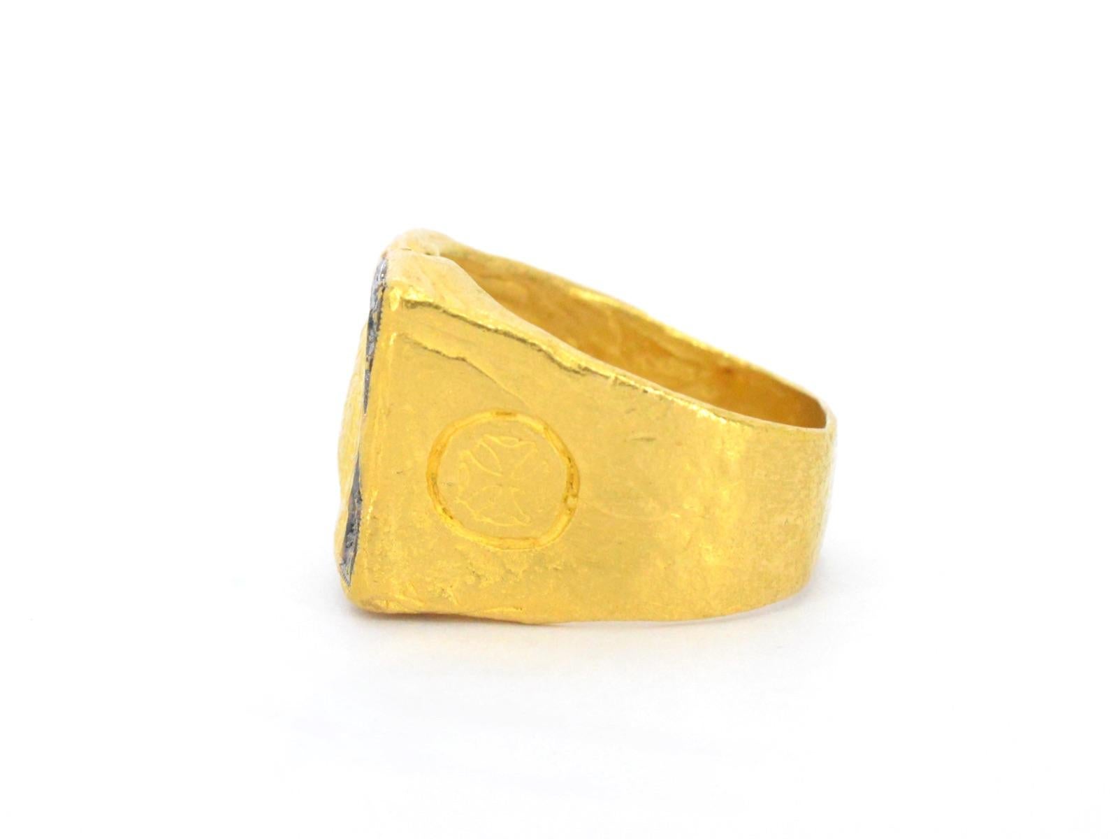 Handgefertigter Ring mit Diamanten im Zustand „Hervorragend“ im Angebot in AMSTELVEEN, NH