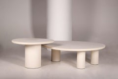 Handmade Rock-Shaped Natural Plaster Table Set by Philippe Colette