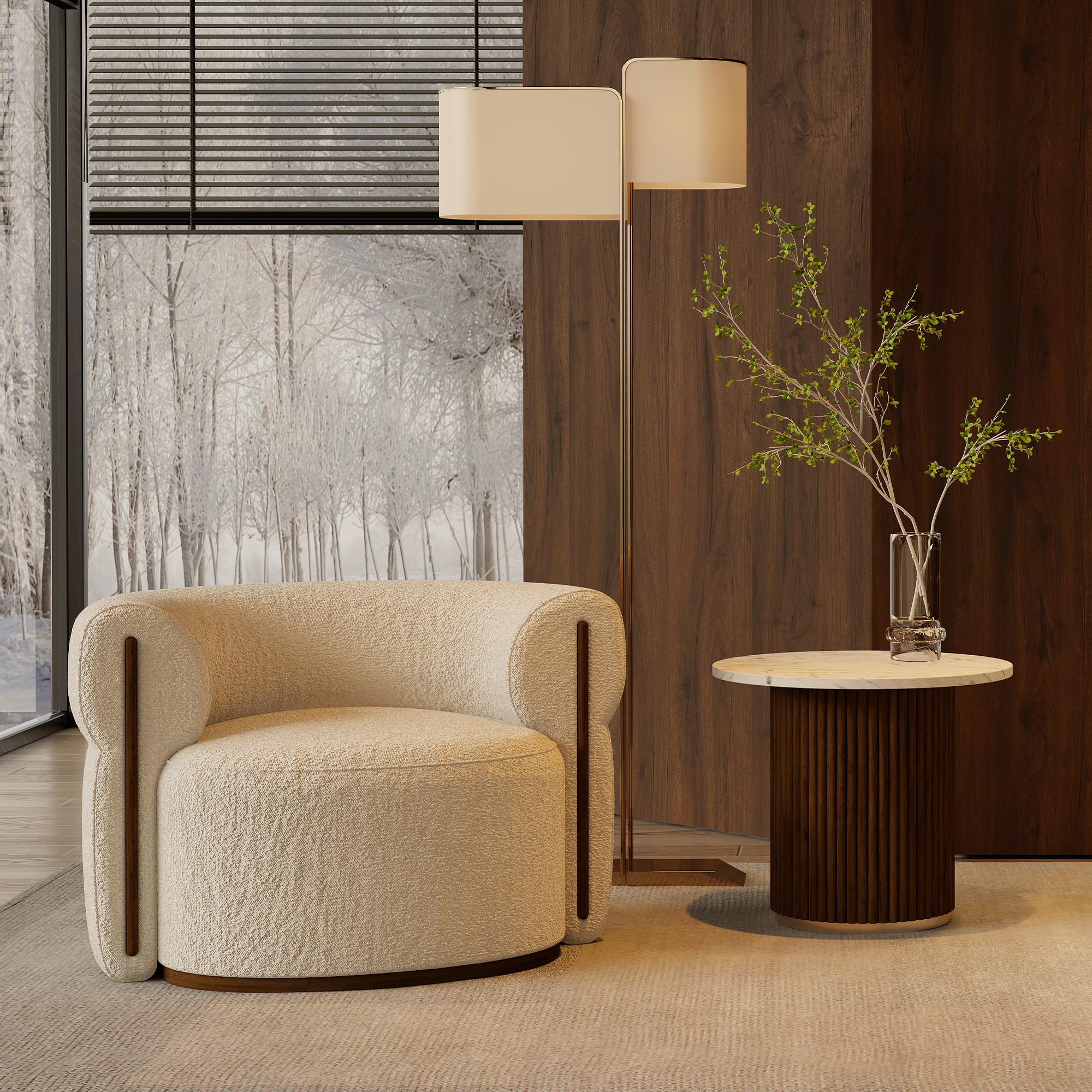 Nolita Harbour Roland Side Table is a seamless fusion of modern design and natural elegance. This impeccably crafted side table features a luxurious marble top, providing a sophisticated surface that complements any décor. The base is constructed