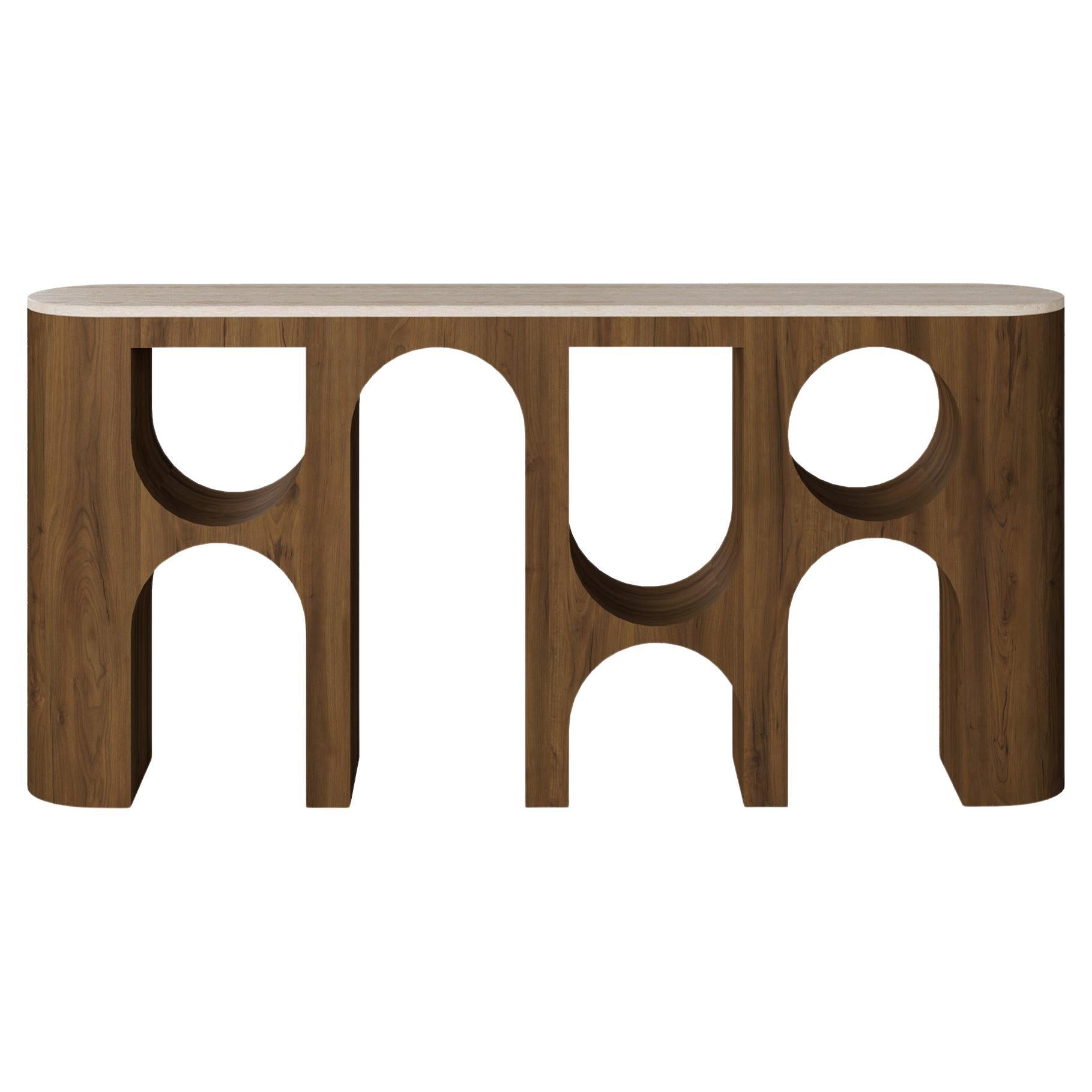 Handmade Rome Console with Sculptural Walnut Legs by Nolita Harbour