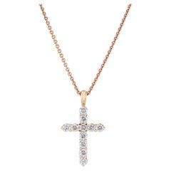 Handmade Rose Gold Diamond Cross Pendant