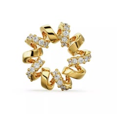 Handmade Round Charm Spacer Beads For Necklace And Bracelet 14K Gold Diamond.
