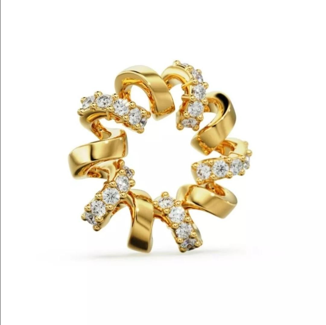 Art Déco Perline distanziatrici di charme rotonde fatte a mano per collane e bracciali in oro 14K con diamanti. in vendita