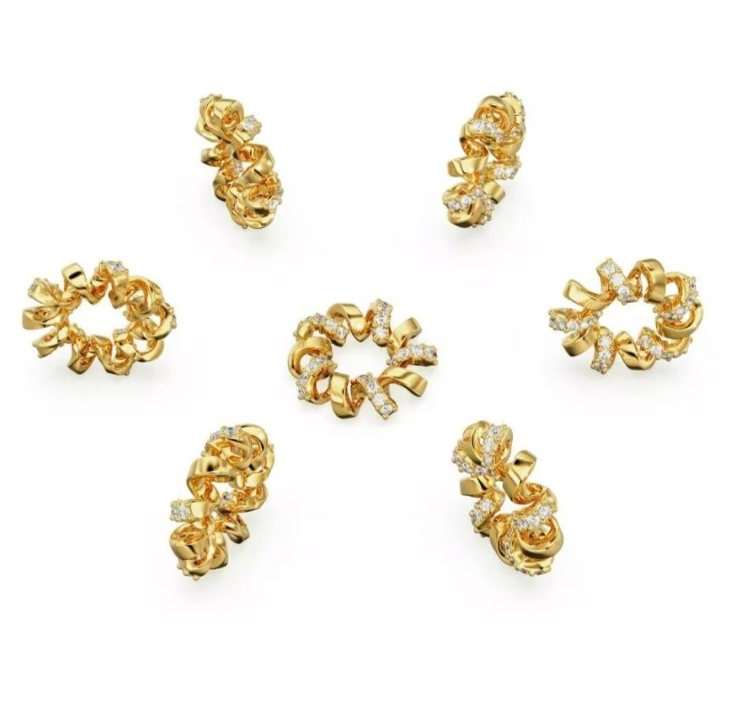 Taglio rotondo Perline distanziatrici di charme rotonde fatte a mano per collane e bracciali in oro 14K con diamanti. in vendita