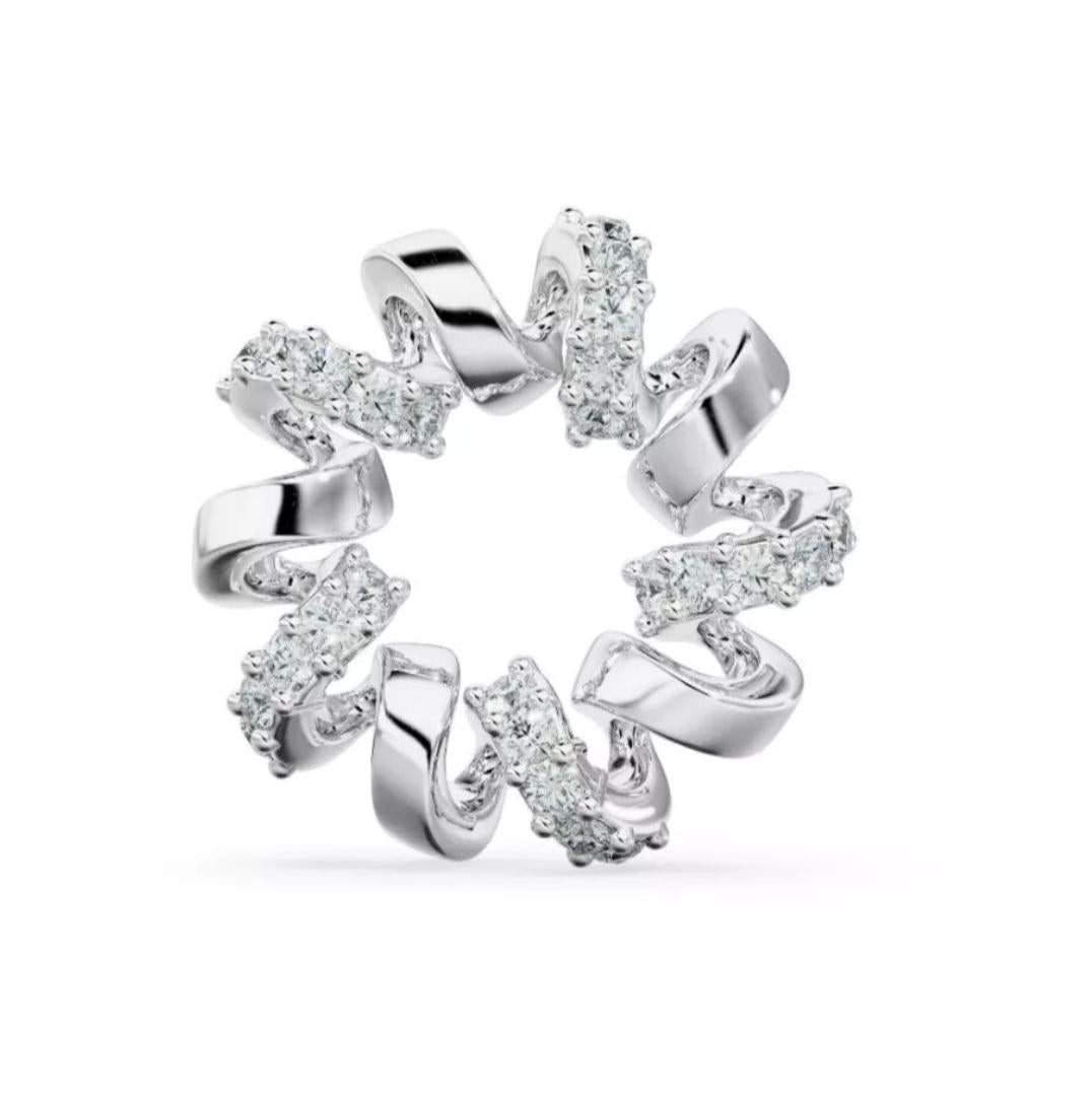 da uomo o donna Perline distanziatrici di charme rotonde fatte a mano per collane e bracciali in oro 14K con diamanti. in vendita