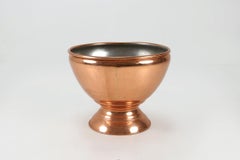 Secchiello o ciotola per il ghiaccio rotonda in rame fatta a mano, Belgio, anni '30