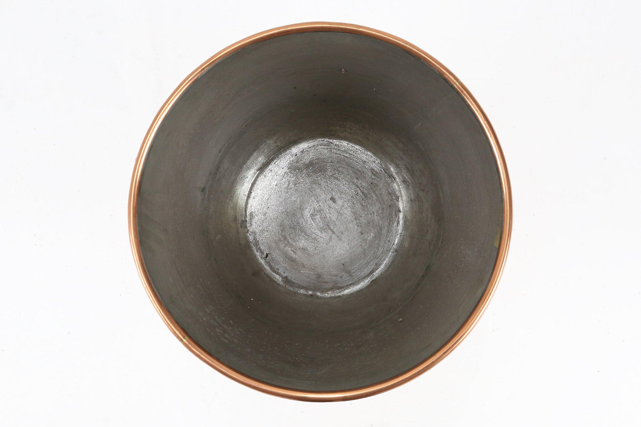 Handgefertigter runder Kupfer-Eiskübel oder Schale, Belgien 1930er Jahre (Mitte des 20. Jahrhunderts) im Angebot