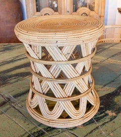 Handmade Round Rattan Stool
