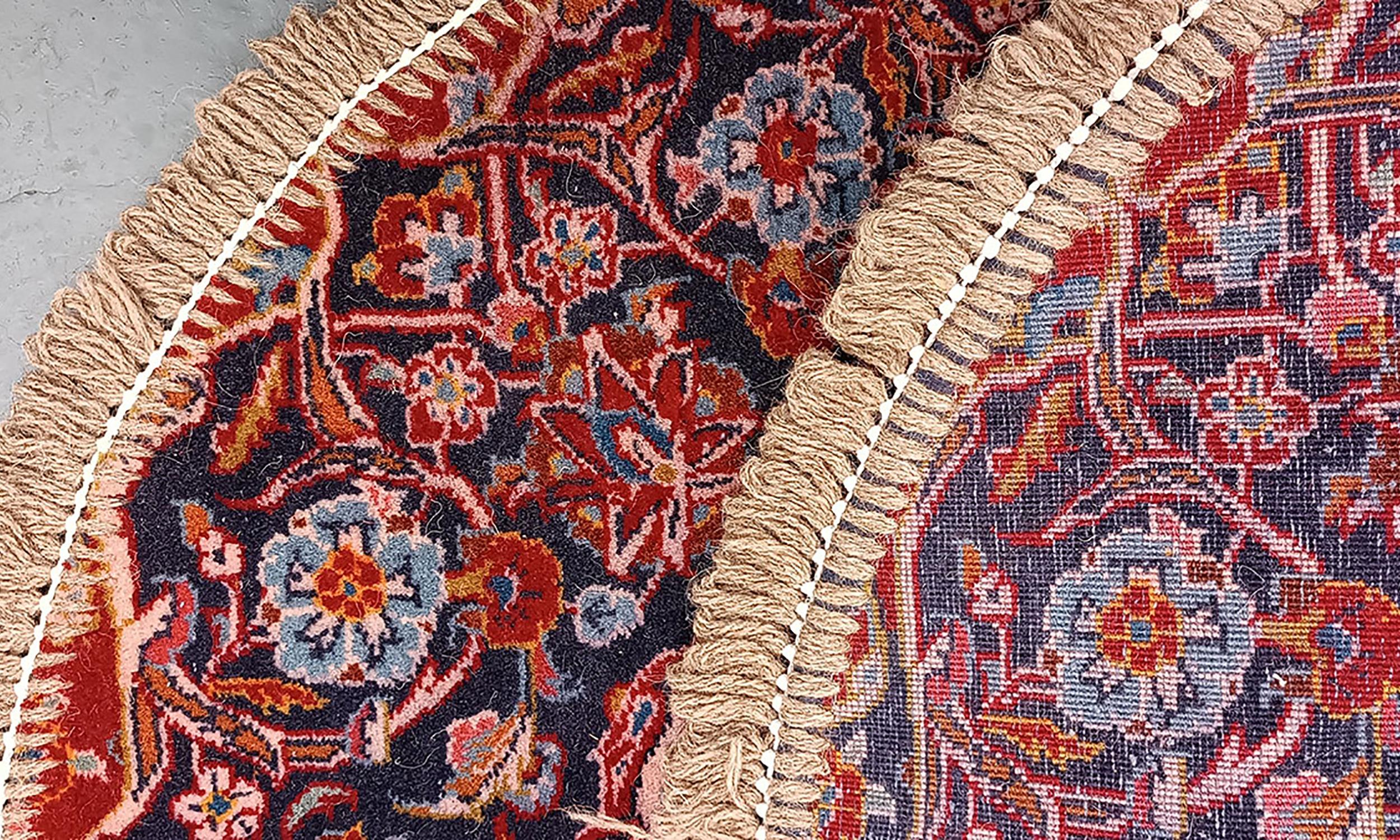 Handgefertigter runder Teppich Doormat Orientalischer runder, Innenteppich, Teppich, Teppichmatt, Eingangsweg im Zustand „Hervorragend“ im Angebot in Wembley, GB