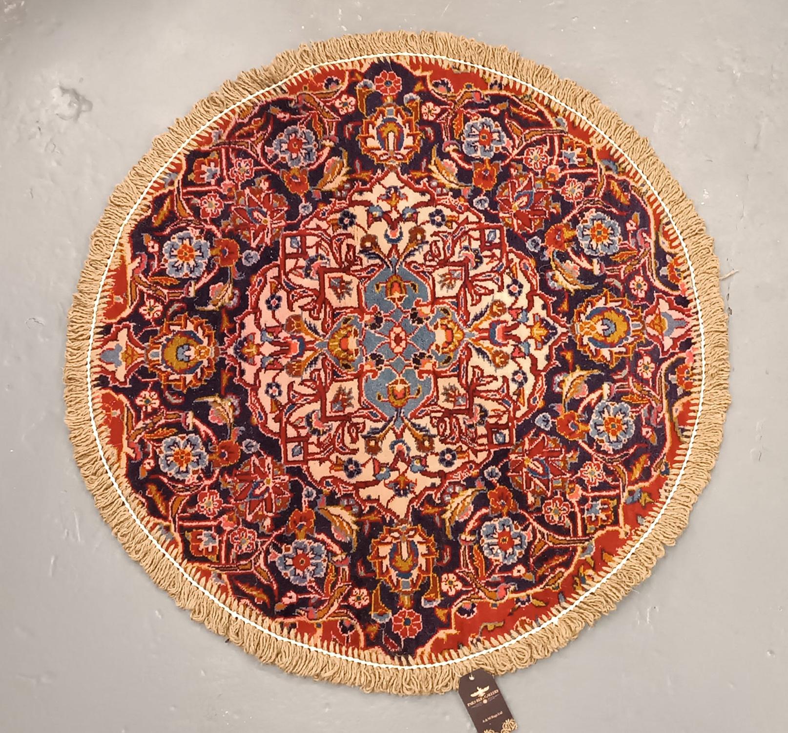 Handgefertigter runder Teppich Doormat Orientalischer runder, Innenteppich, Teppich, Teppichmatt, Eingangsweg im Angebot 1