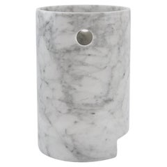 Handmade Rounded Face Glacette in White Carrara Marble