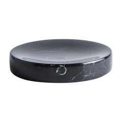 Plat à savon arrondi fait à la main en marbre noir Marquina