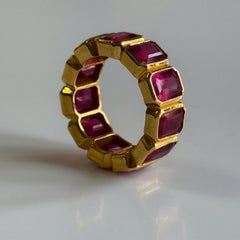 Handmade Ruby eternity ring 14KT gold eternity ring