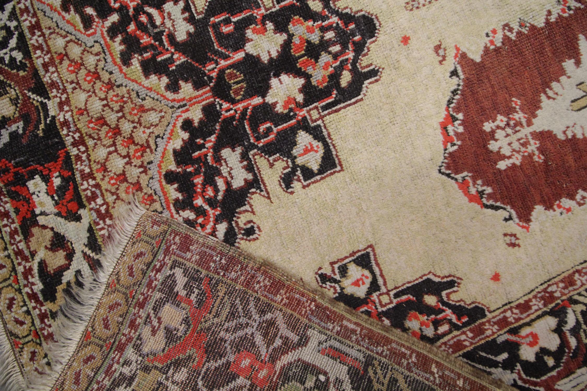 Fait main Tapis de salon turc ancien fait à la main, tapis traditionnels orientaux en vente