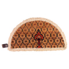 Handmade Rug Doormat Brown Rug Half Circular Interior Carpet Mat Entrance Way