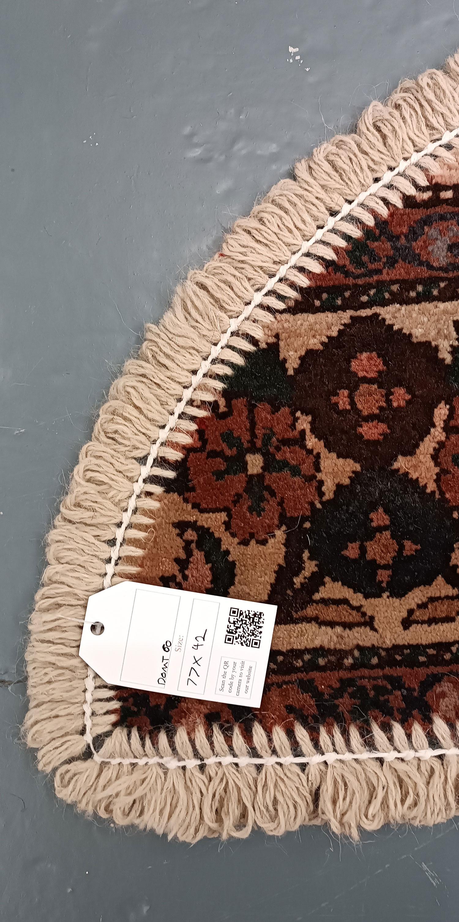 Turkish Handmade Rug Doormat Floral Rug Half Circular Interior Carpet Mat Entrance Way For Sale
