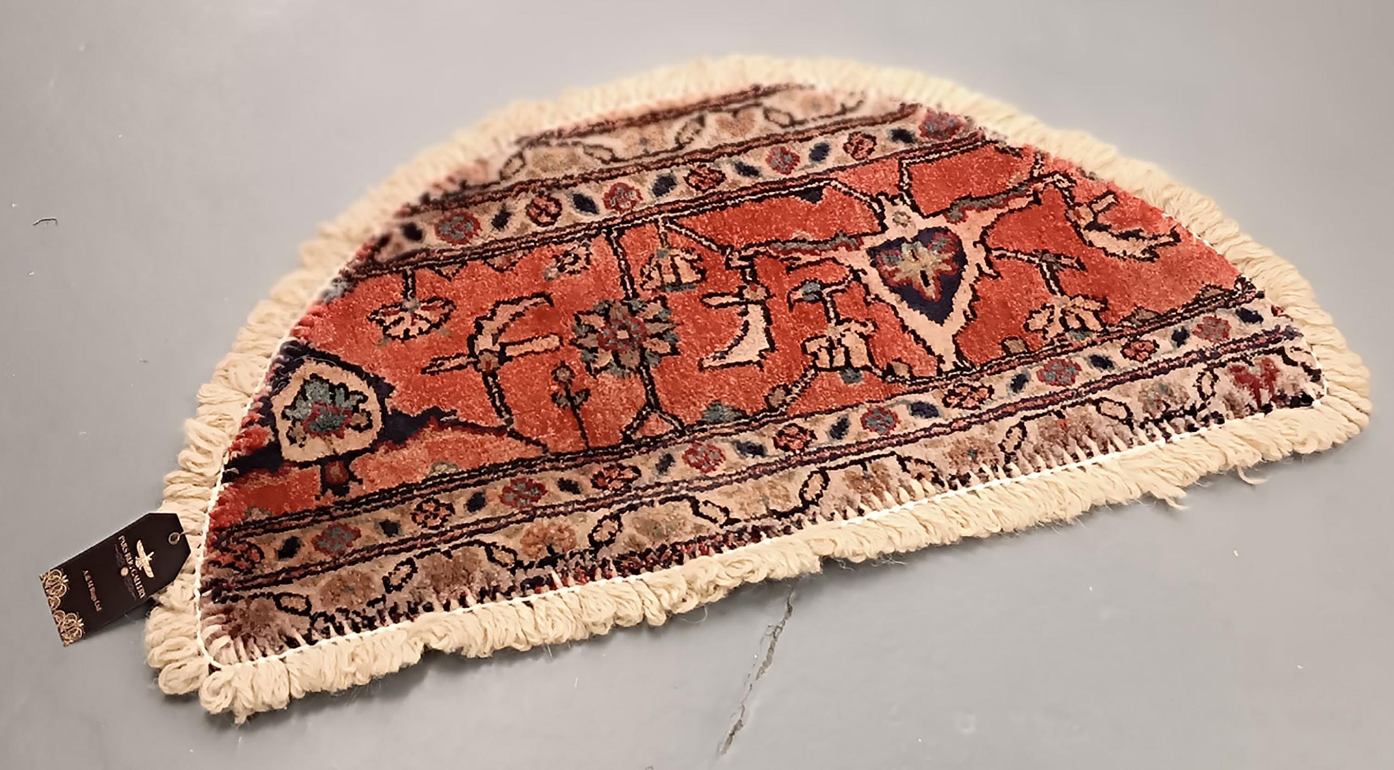 Wool Handmade Rug Doormat Floral Rug Half Circular Interior Carpet Mat Entrance Way For Sale