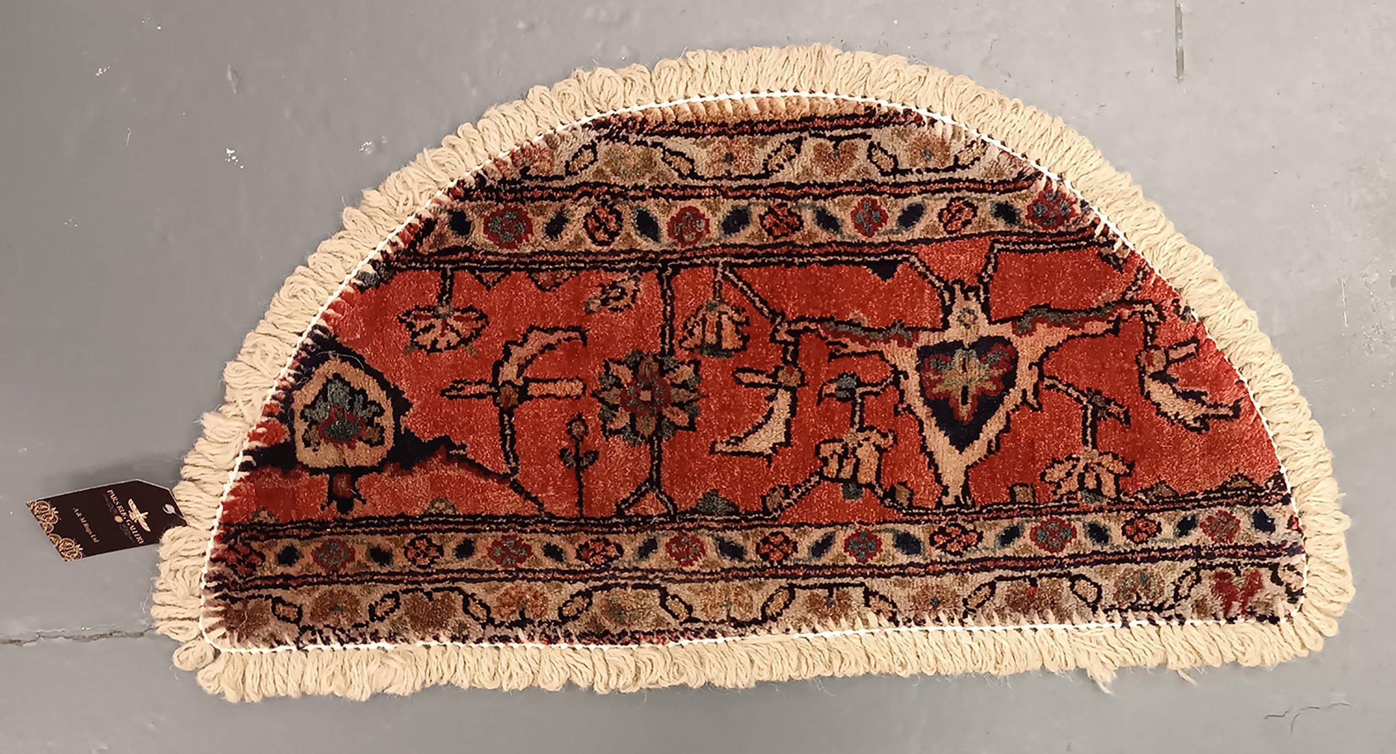 Handmade Rug Doormat Floral Rug Half Circular Interior Carpet Mat Entrance Way For Sale 1