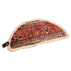 Handmade Rug Doormat Floral Rug Half Circular Interior Carpet Mat Entrance Way