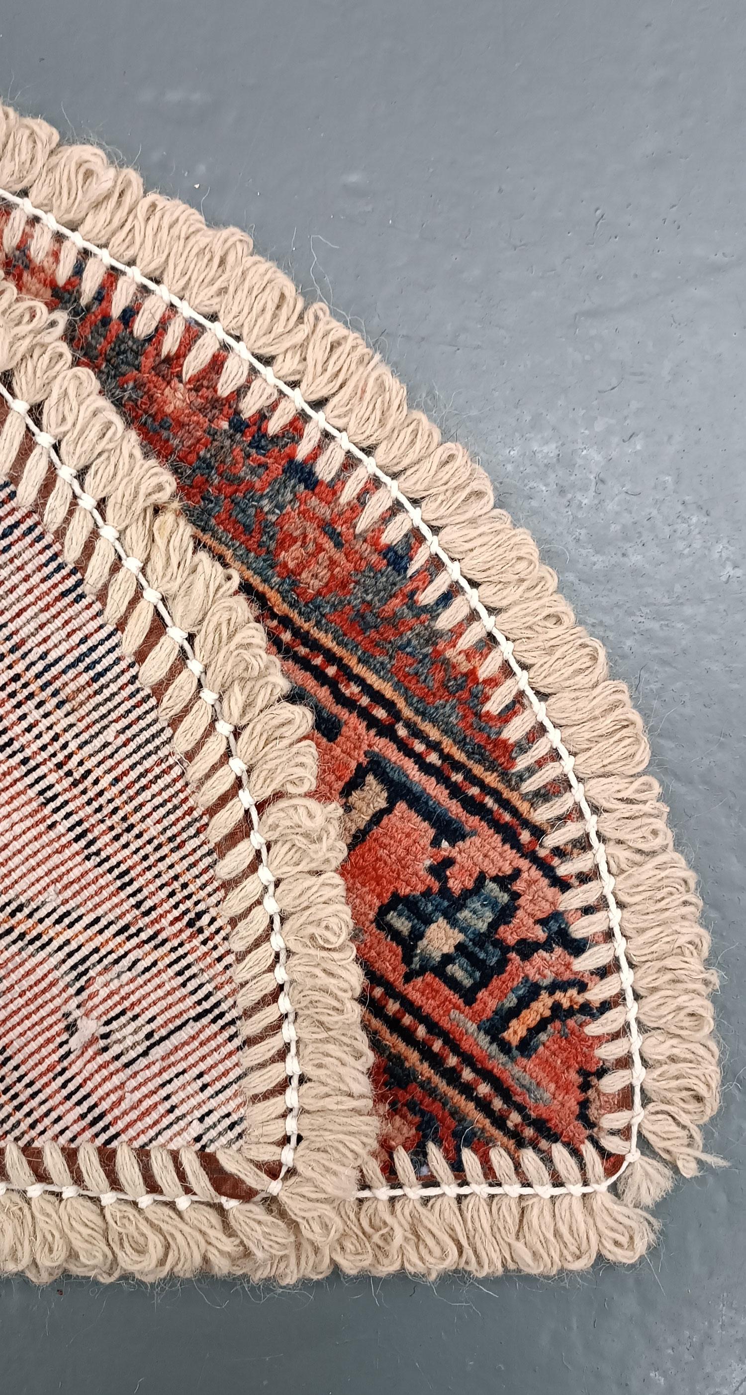 Art Deco Handmade Rug Doormat Oriental Rug Half Circular Interior Carpet Mat Entrance Way For Sale