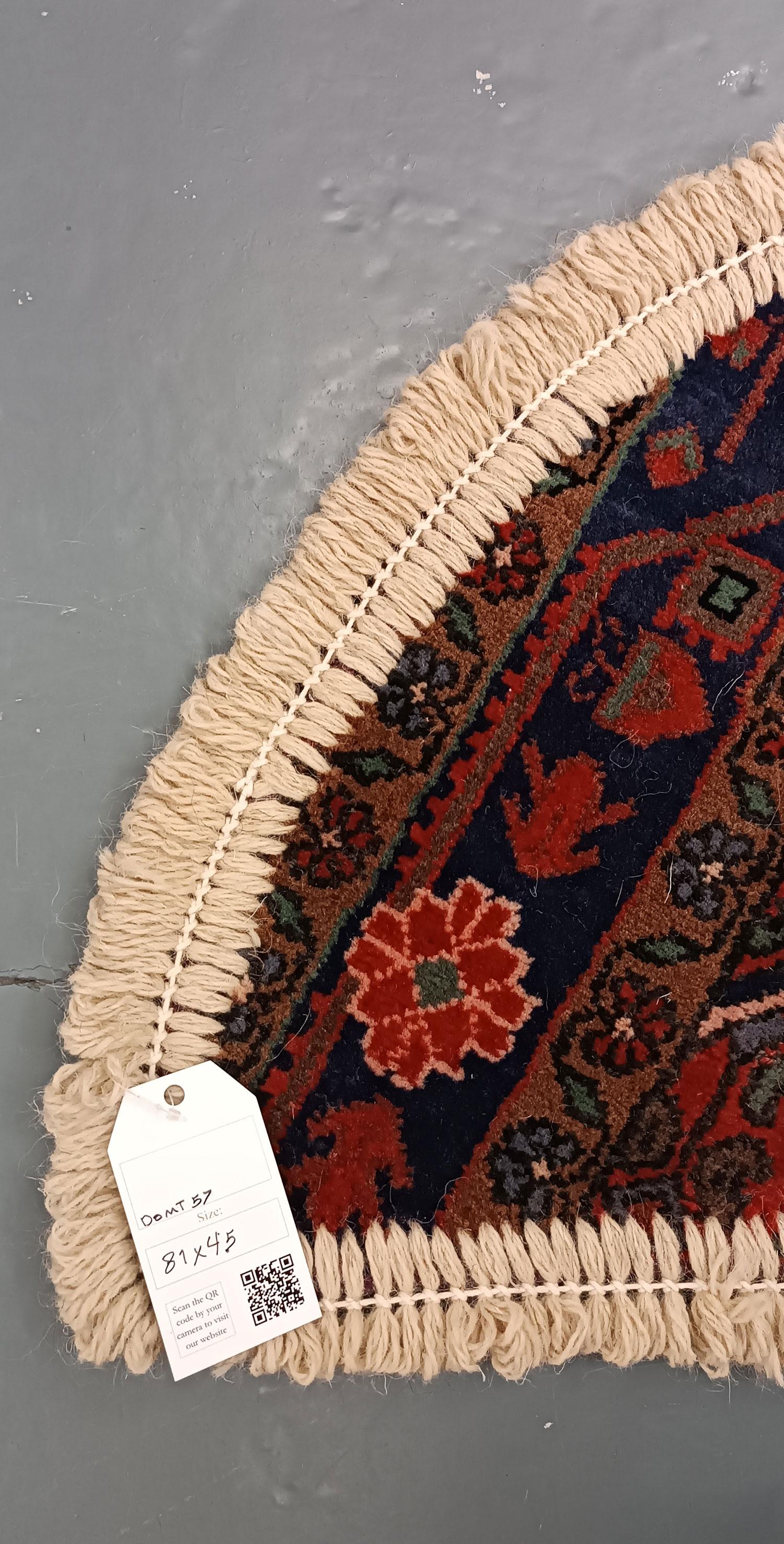 Art Deco Handmade Rug Doormat Oriental Rug Half Circular Interior Carpet Mat Entrance Way For Sale