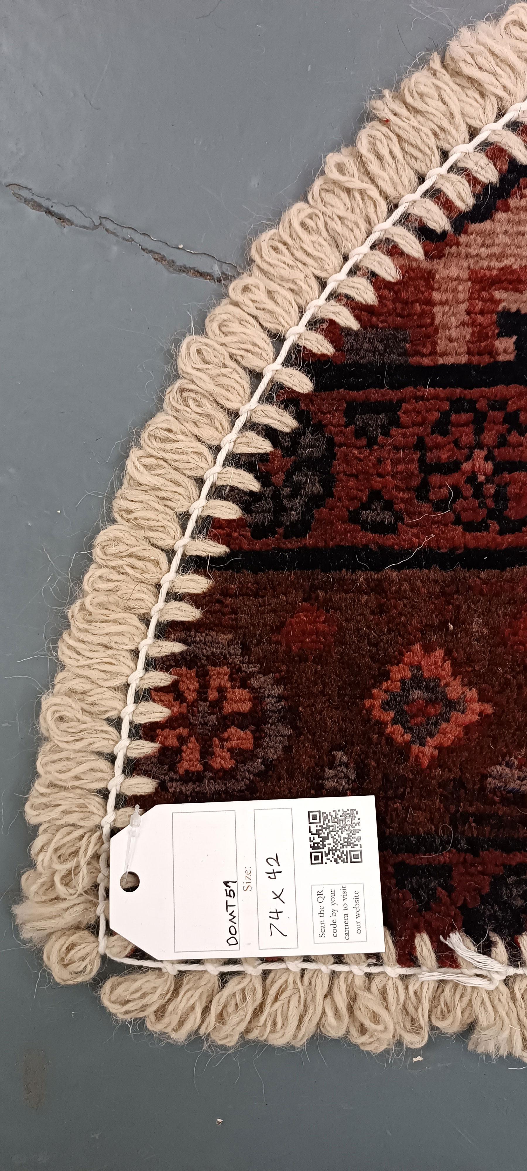 Wool Handmade Rug Doormat Oriental Rug Half Circular Interior Carpet Mat Entrance Way For Sale