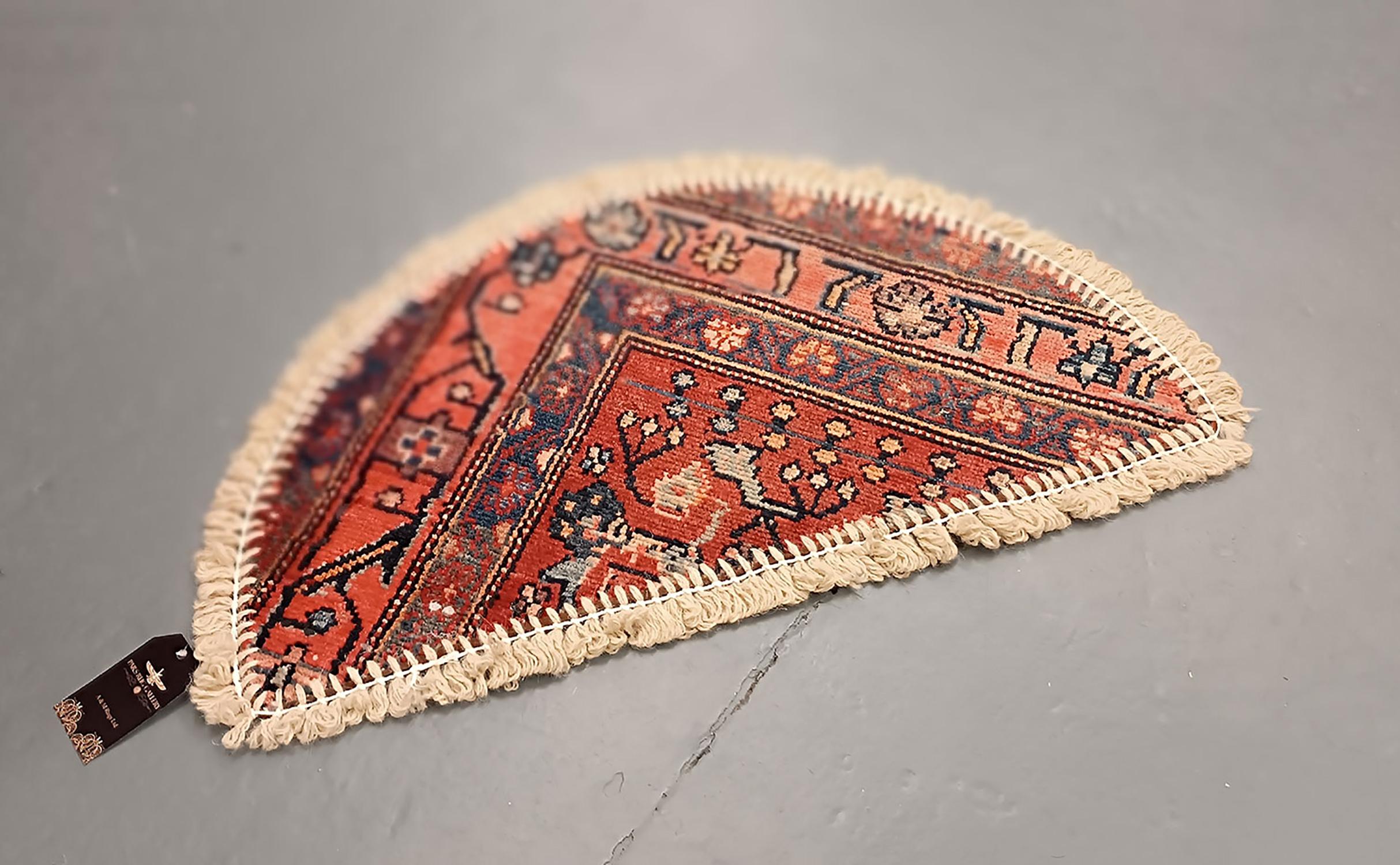 Wool Handmade Rug Doormat Oriental Rug Half Circular Interior Carpet Mat Entrance Way For Sale