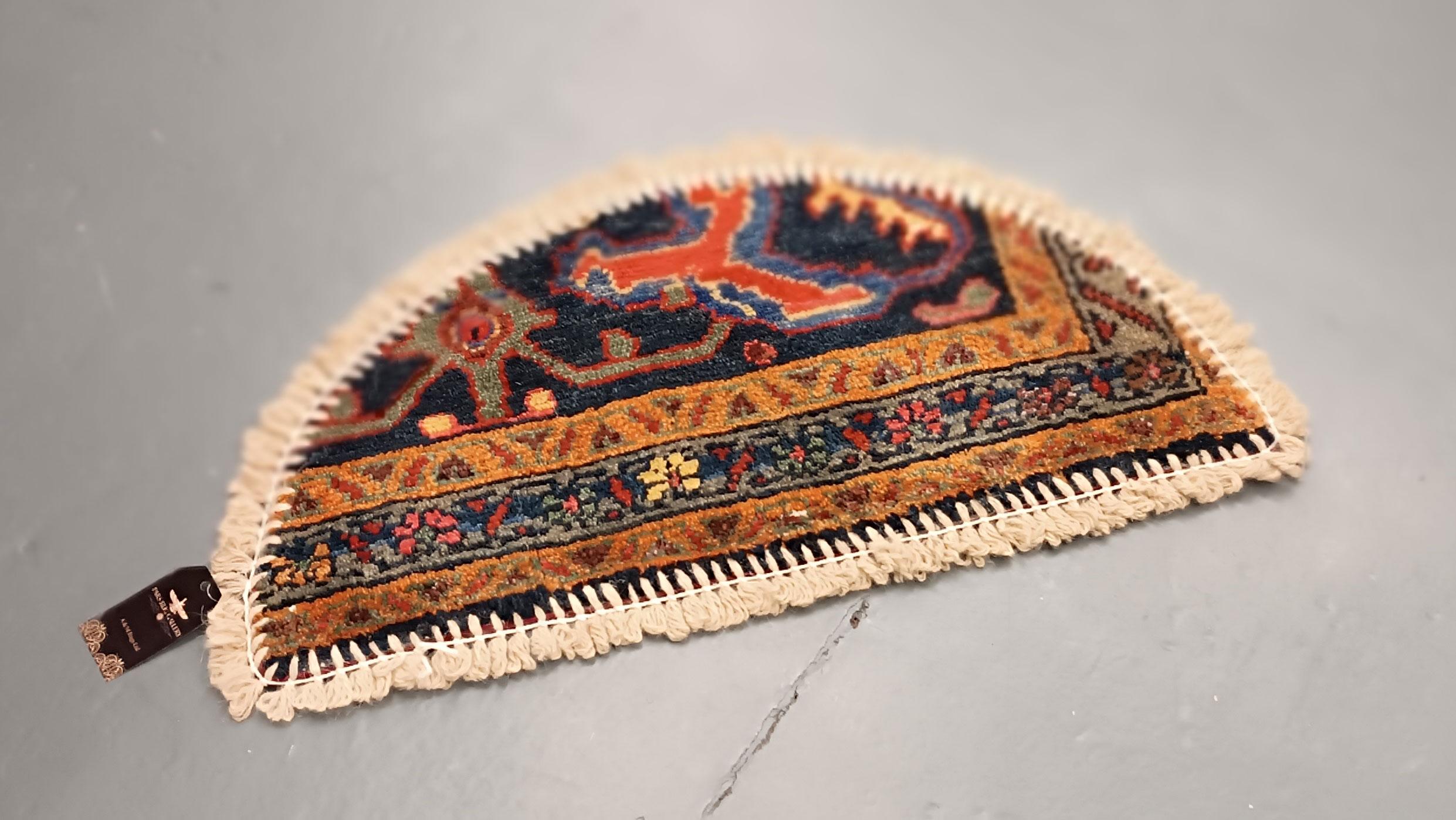 Wool Handmade Rug Doormat Oriental Rug Half Circular Interior Carpet Mat Entrance Way For Sale