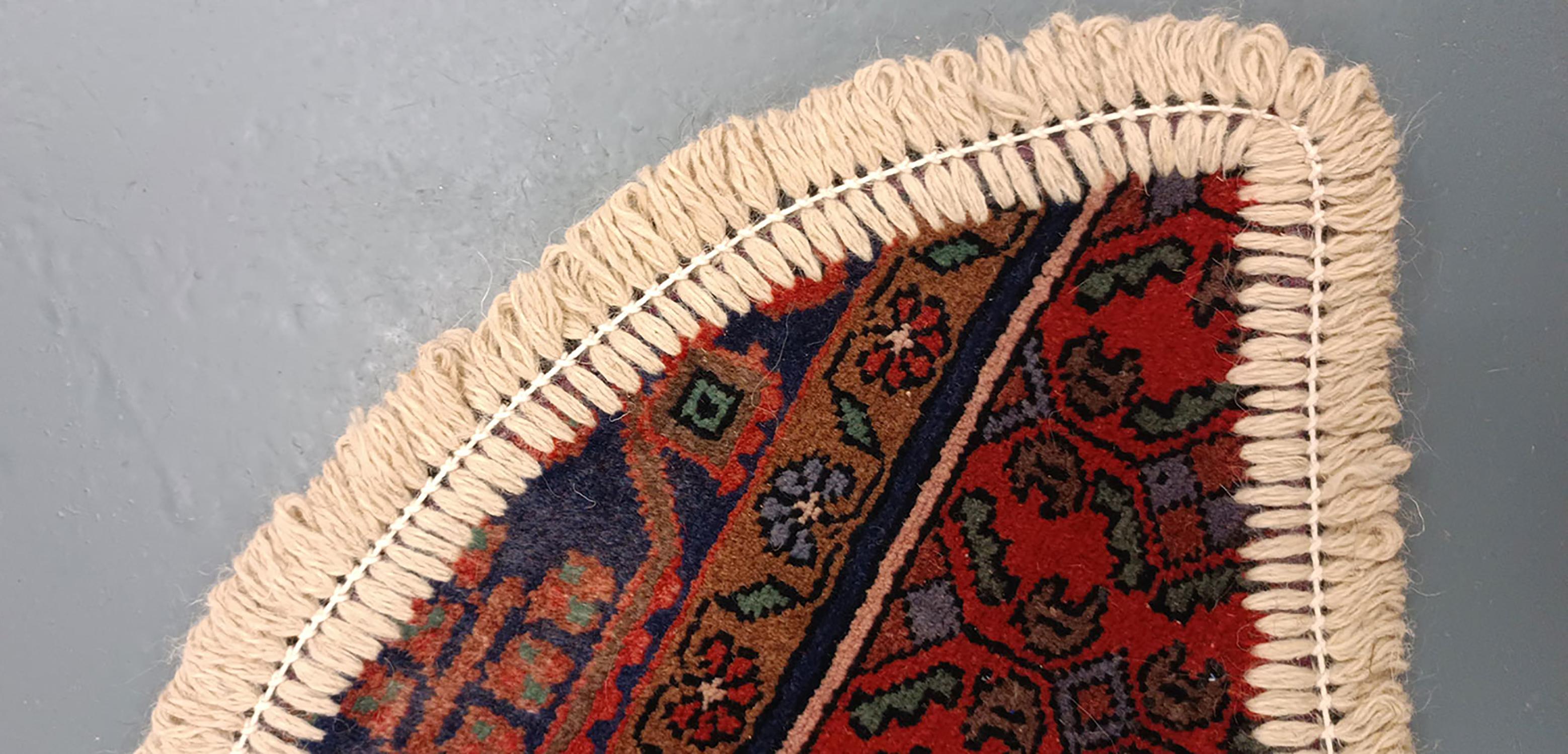 Wool Handmade Rug Doormat Oriental Rug Half Circular Interior Carpet Mat Entrance Way For Sale