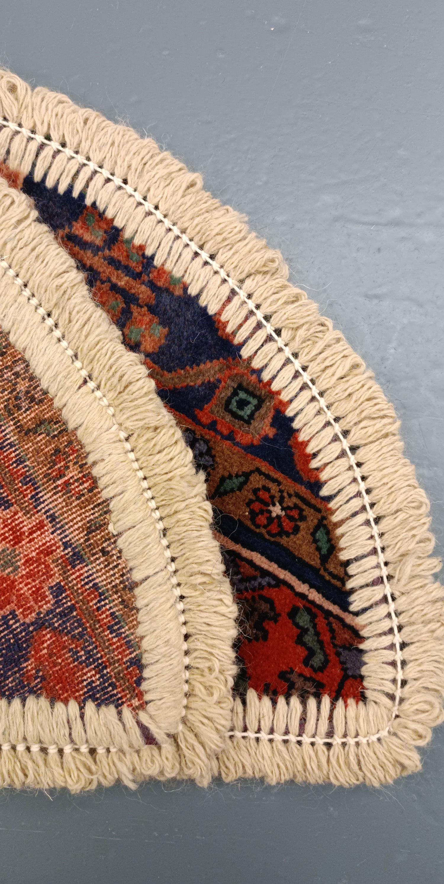 Handmade Rug Doormat Oriental Rug Half Circular Interior Carpet Mat Entrance Way For Sale 1
