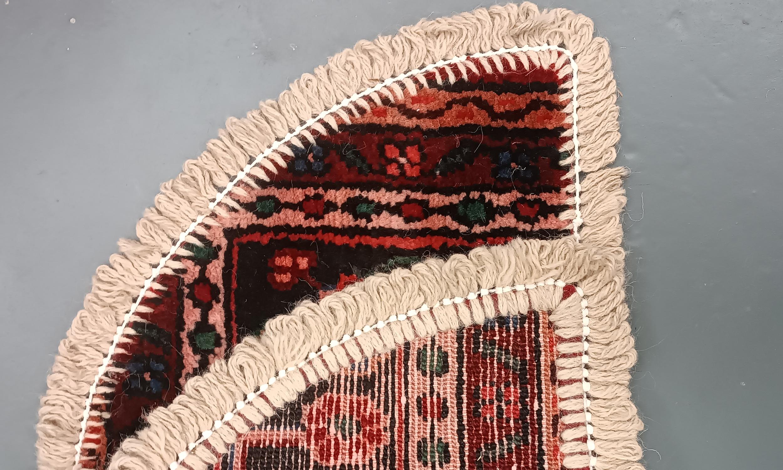 Handmade Rug Doormat Oriental Rug Half Circular Interior Carpet Mat Entrance Way For Sale 1