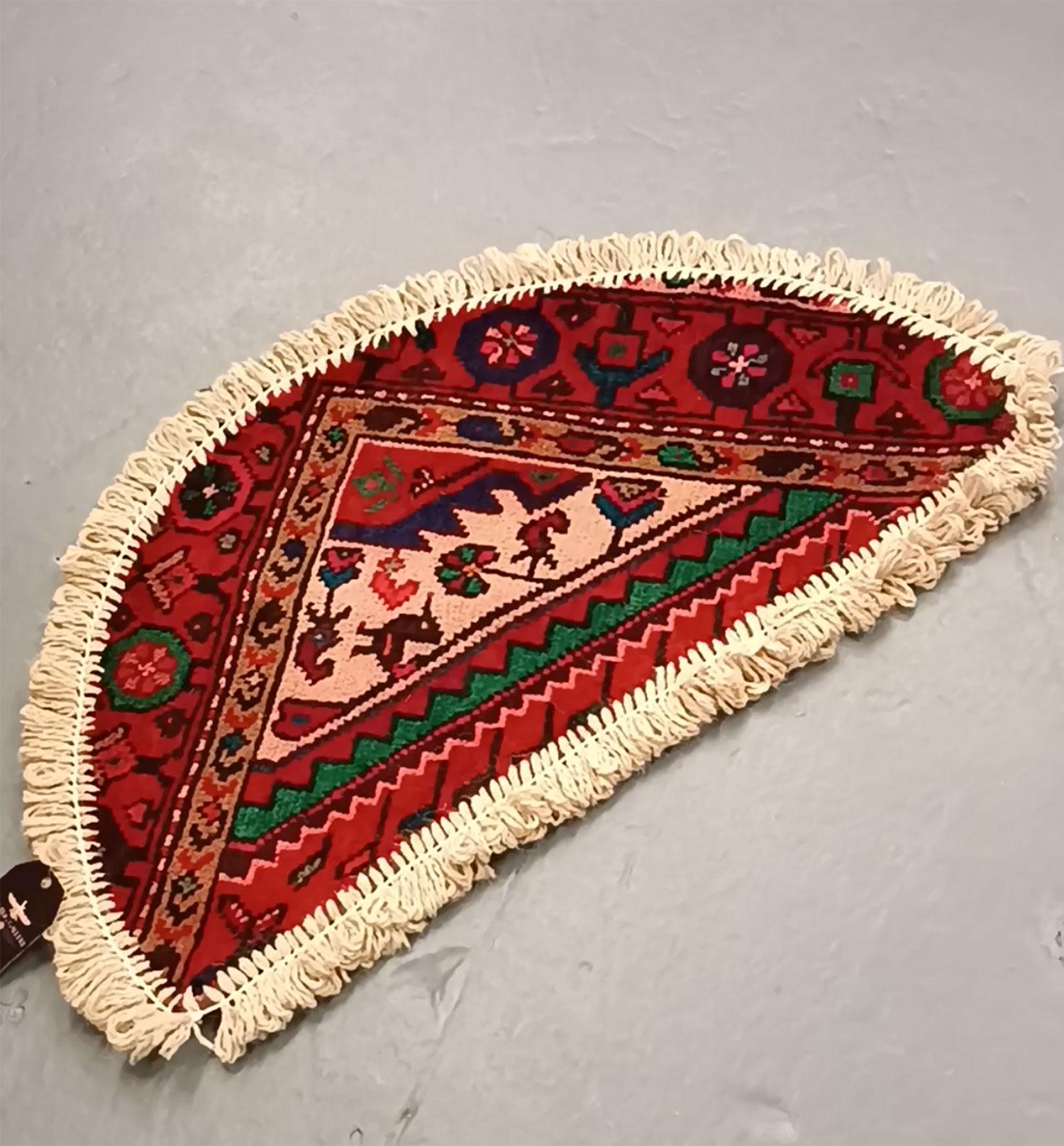 Art Deco Handmade Rug Doormat Oriental Rug Semi Circular Interior Carpet Mat Entrance Way For Sale