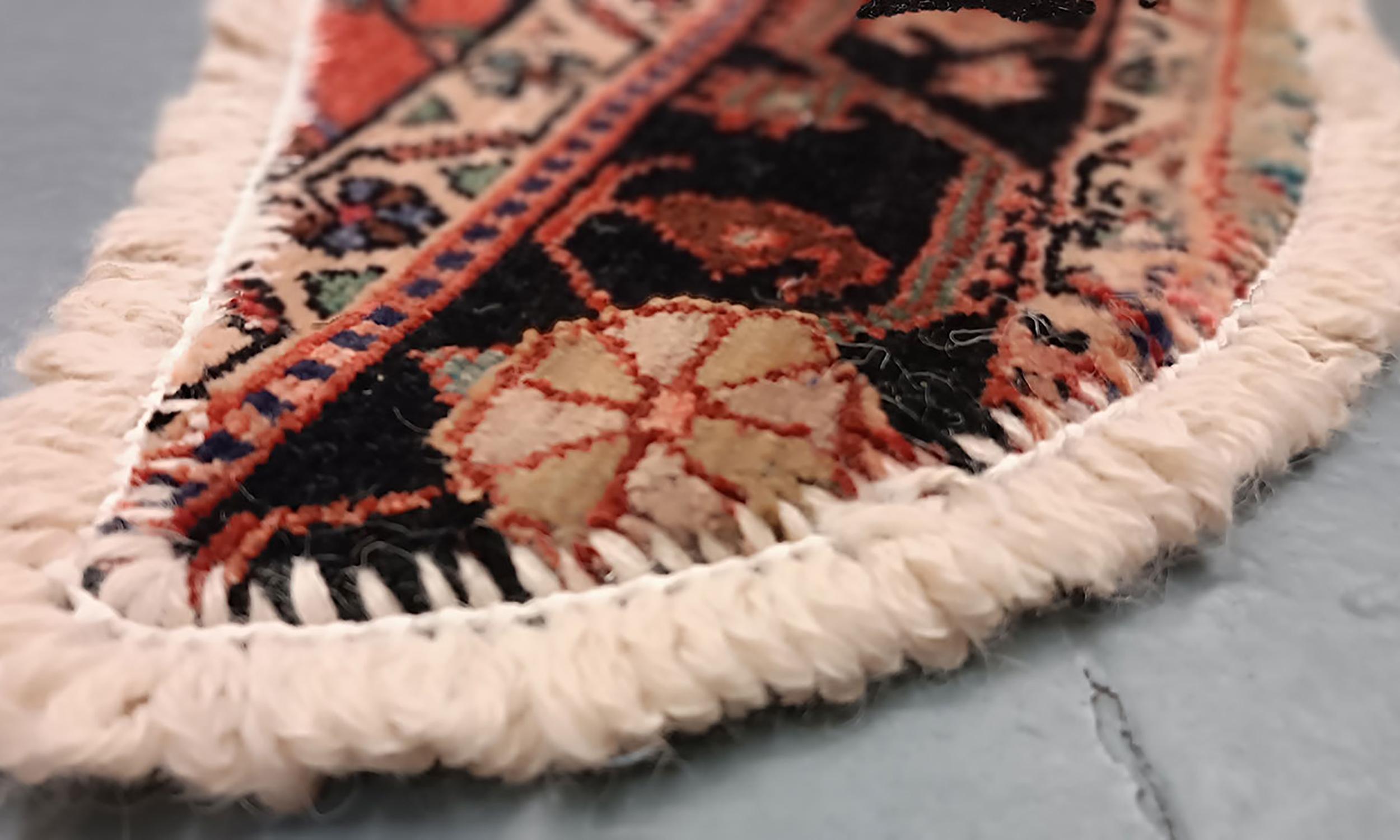 Art Deco Handmade Rug Doormat Oriental Rug Semi Circular Interior Carpet Mat Entrance Way For Sale