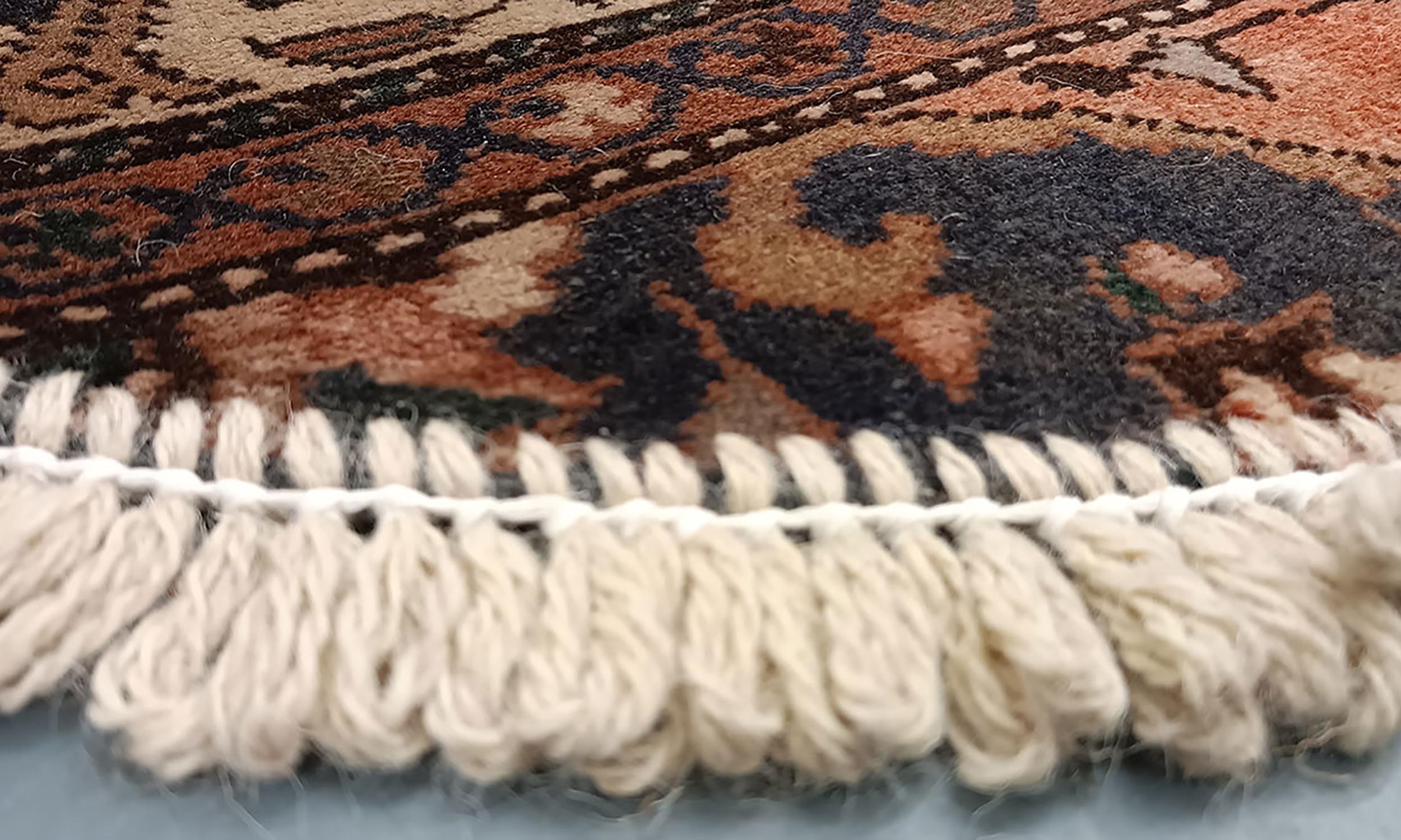 Late 20th Century Handmade Rug Doormat Oriental Rug Semi Circular Interior Carpet Mat Entrance Way For Sale