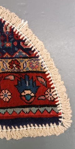 Handmade Rug Doormat Red Oriental Rug Half Circular Interior Carpet Mat Entrance
