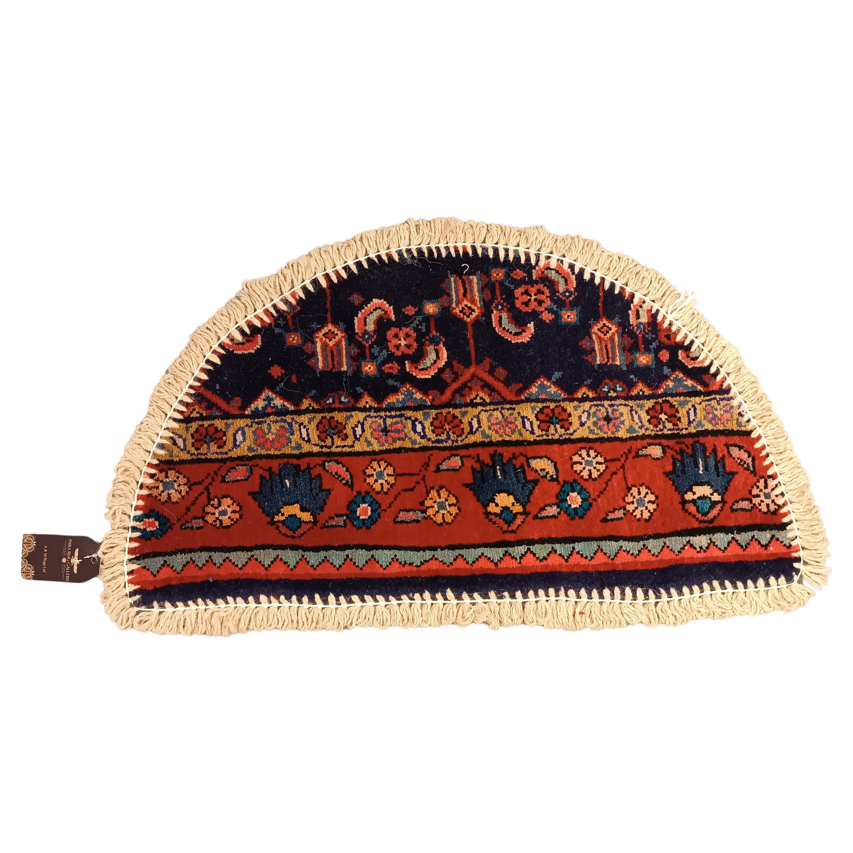 Handmade Rug Doormat Red Oriental Rug Half Circular Interior Carpet Mat Entrance For Sale