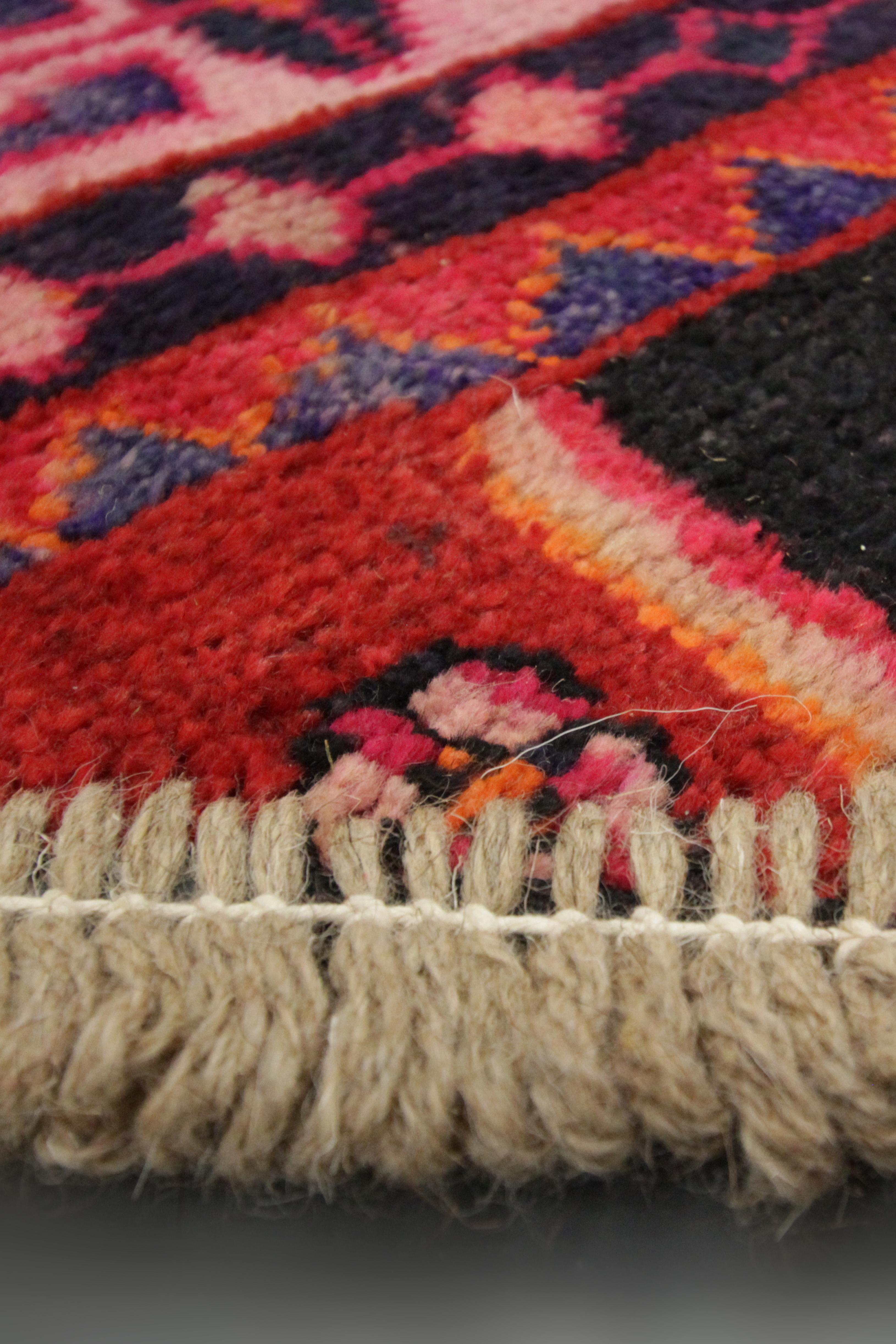 Handmade Rug Semicircle Entrance Mat, Vintage Oriental Rug Door Way Carpet Mat In Excellent Condition In Hampshire, GB