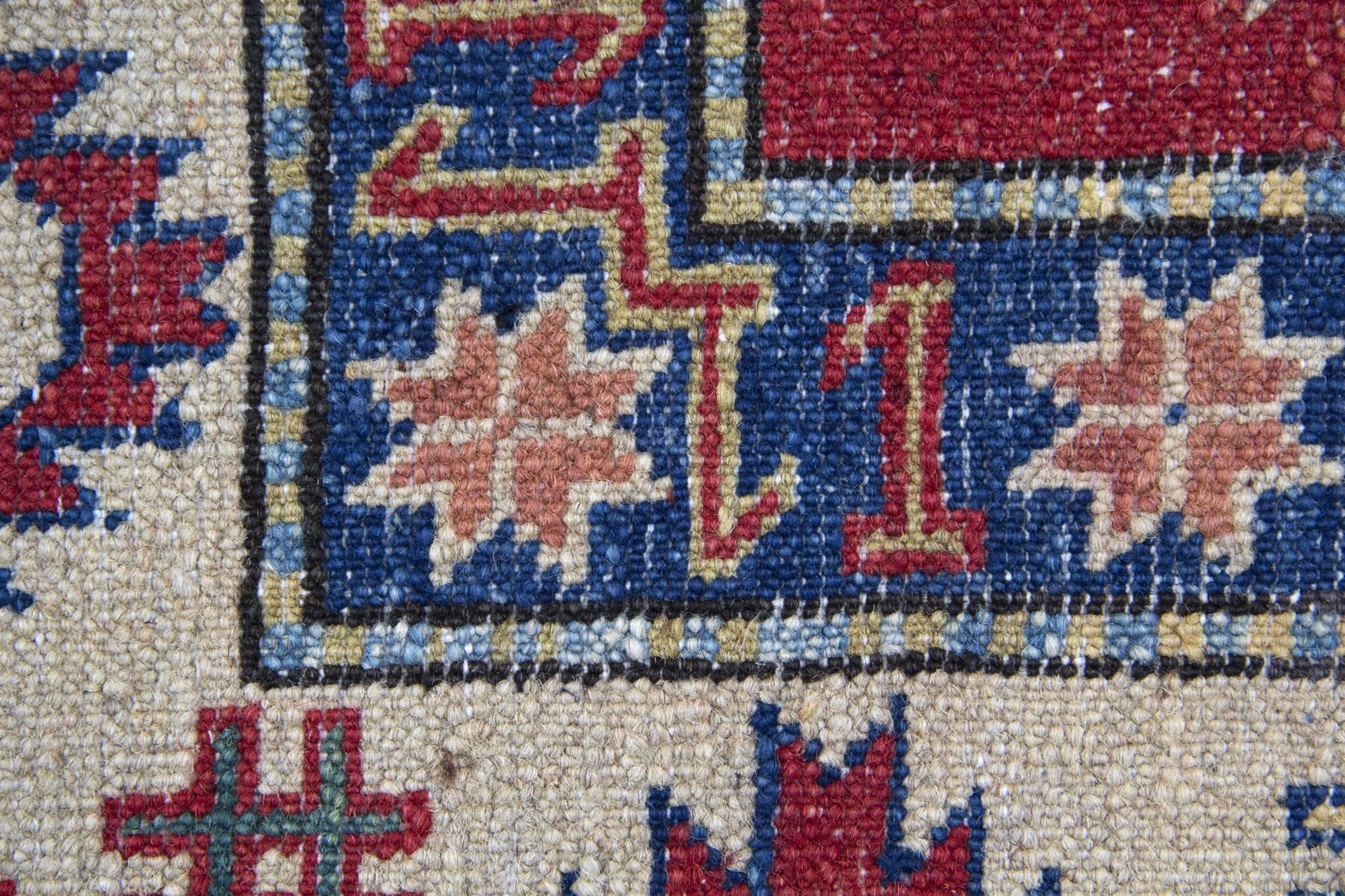 Kazak Handmade Rugs, Red Afghan Geometric Rugs, Carpet for Sale 182 x 265 cm  For Sale