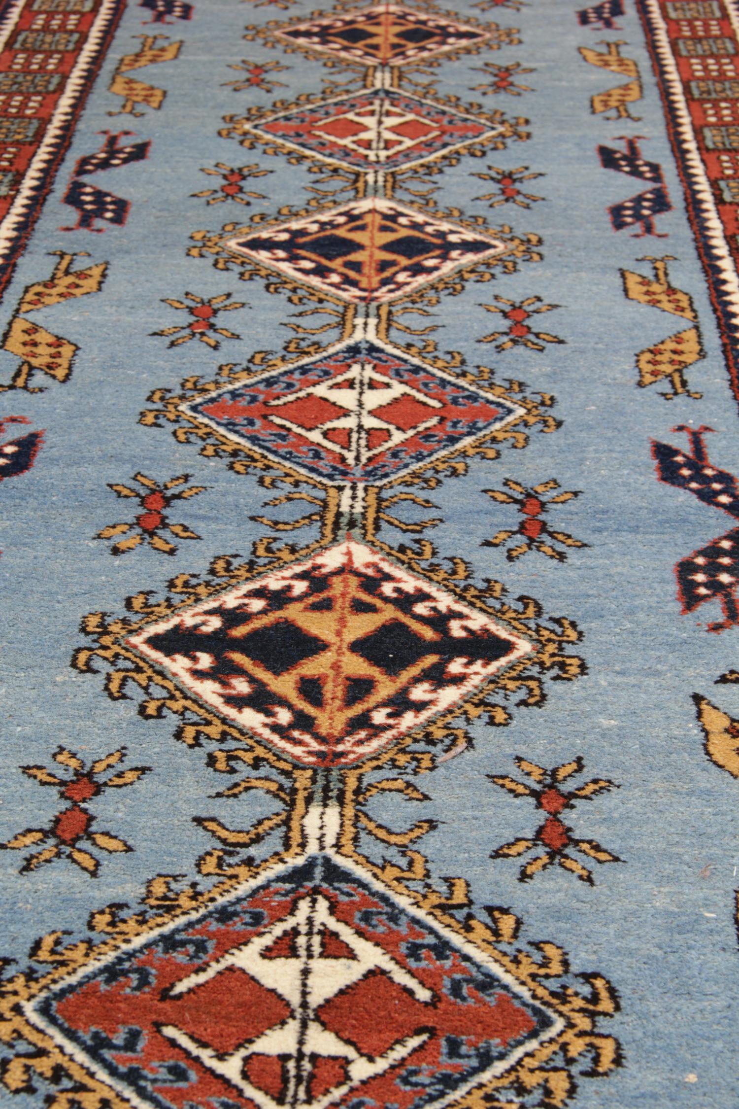Vegetable Dyed Handmade Rugs Blue Runners and Rugs Oriental Carpets Area Rug For Sale