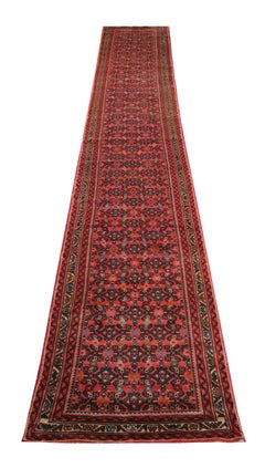 Handmade Rugs Oriental Carpet Runner and Rugs, Red Wool Vintage Runner