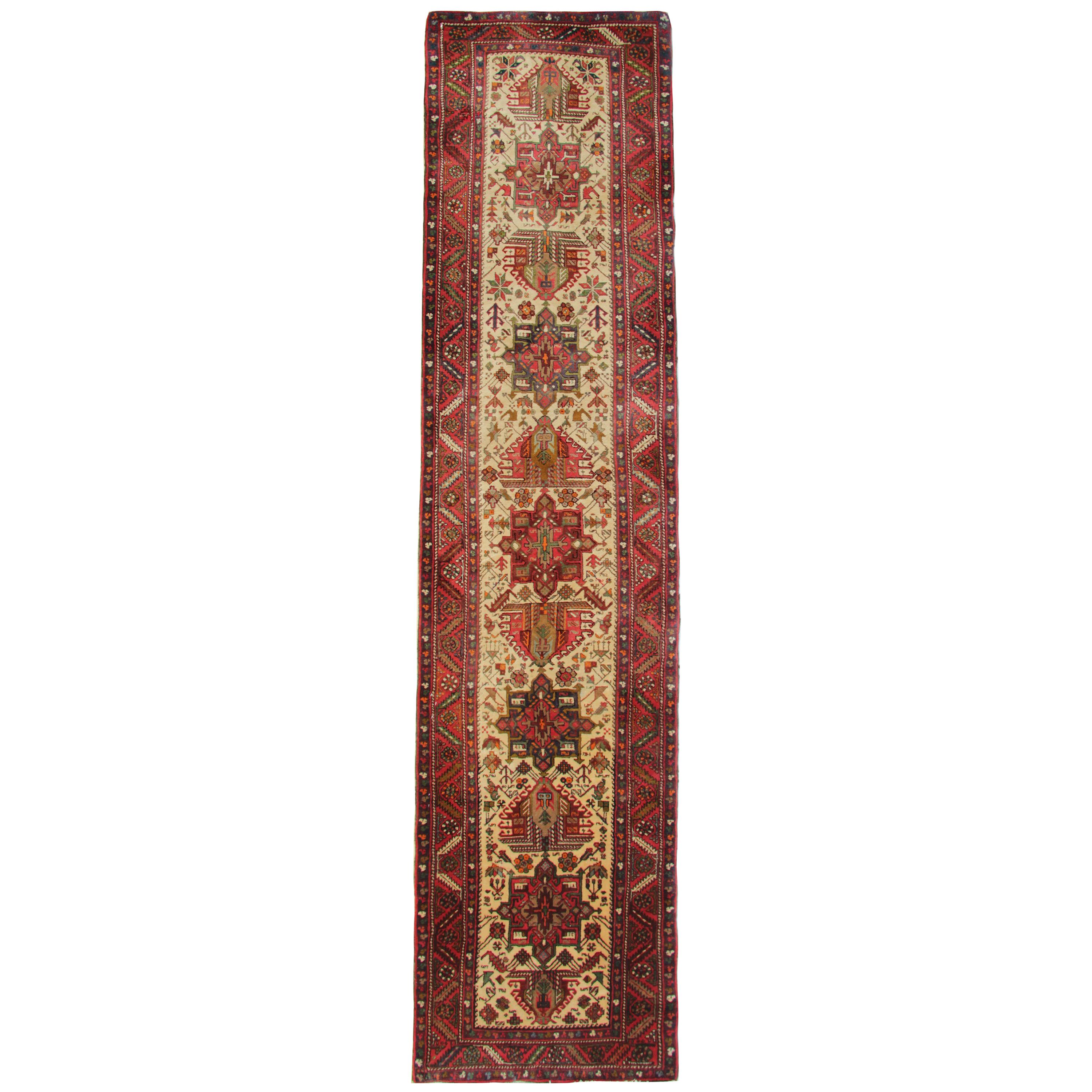 Handmade Runner Rug Afghan Carpet Tribal Motif For Sale