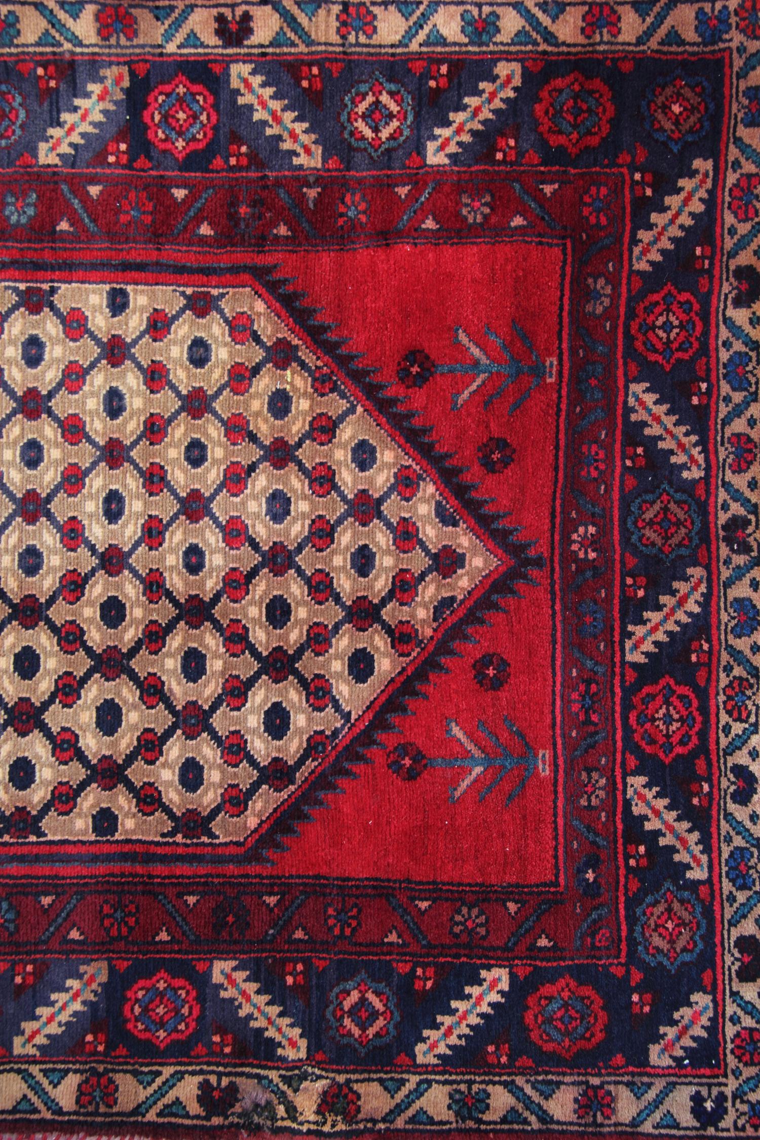 Rustic Handmade Runner Rug Traditional Oriental Wool Geometric Carpet Rug For Sale
